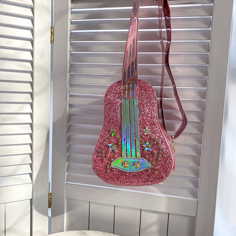 Guitar-Shaped Crossbody Bag