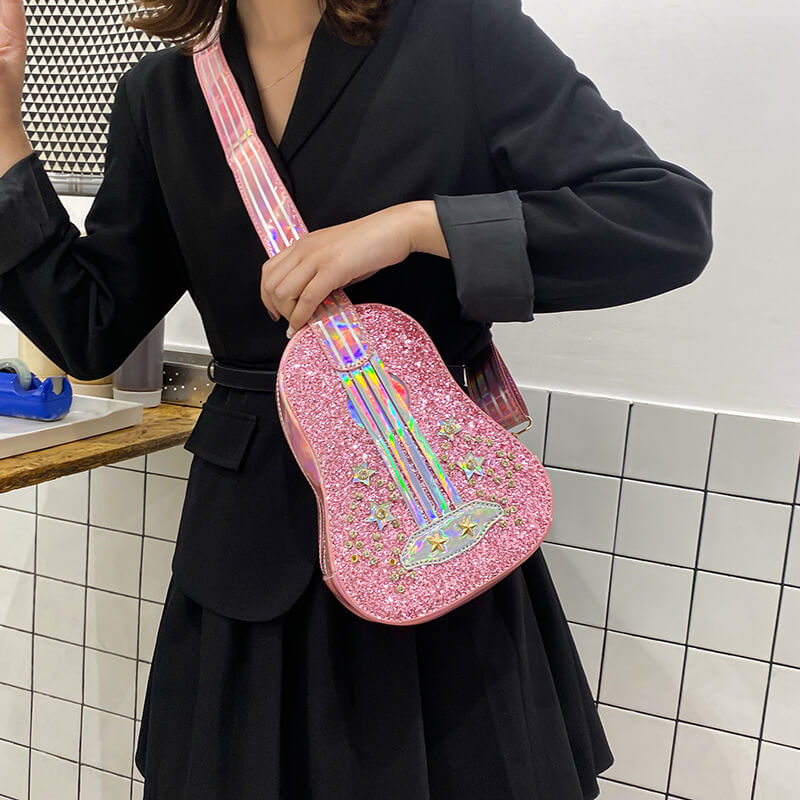 Guitar-Shaped Crossbody Bag