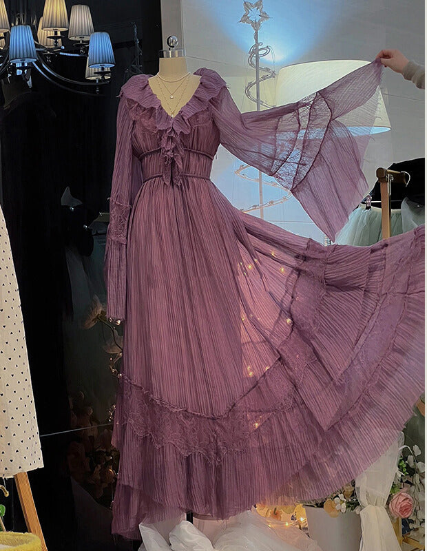 Taylor Swift Purple Ruffle Gown