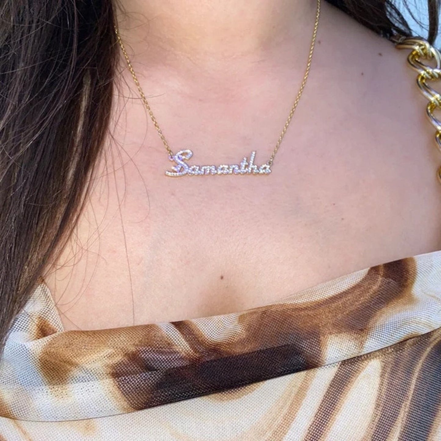 Personalized Diamond Name Necklace