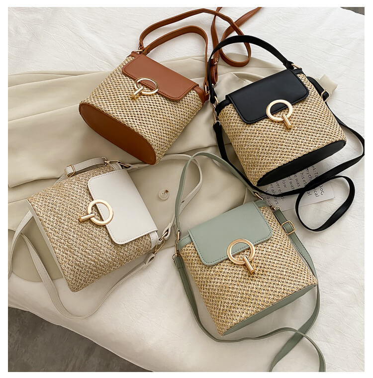 Chic Straw Woven Bucket Bag l LOONFUNG