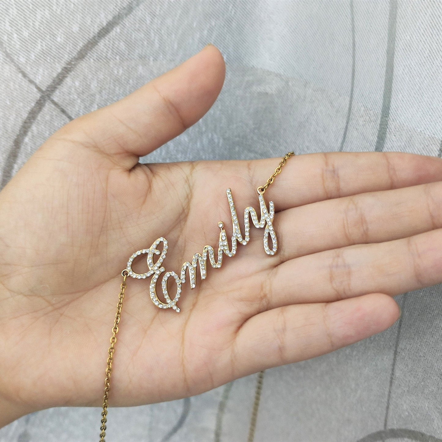 Personalized Diamond Name Necklace