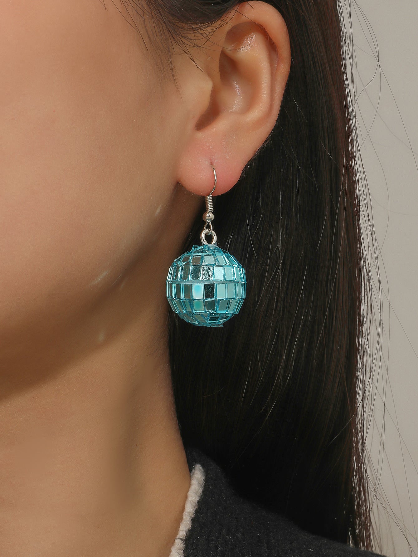 blue mirror ball earrings, taylor swift style