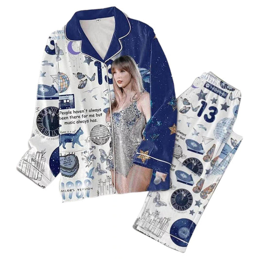 Taylor Swift Print Pajamas Suit Sleepwear Outfits LOONFUNG