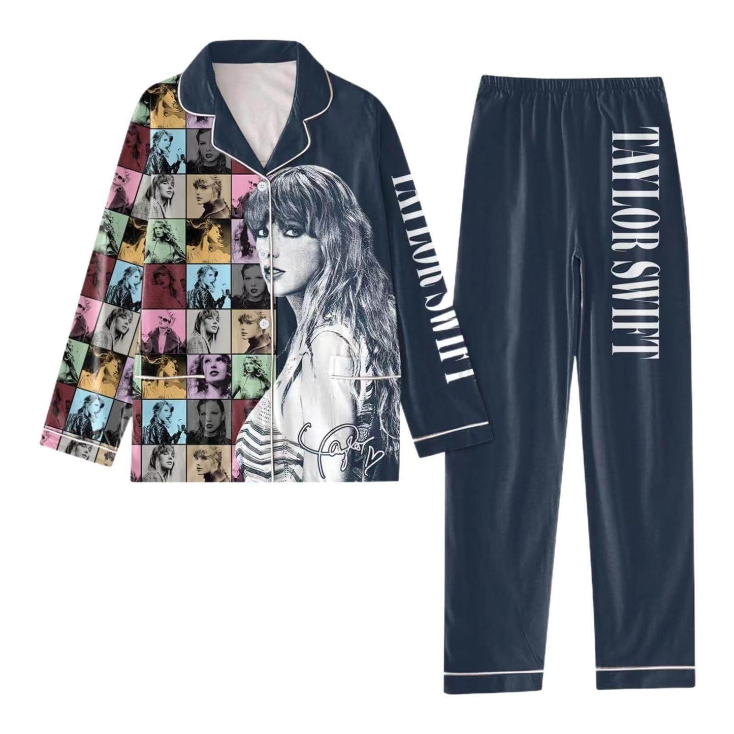 Taylor Swift Print Pajamas Suit Sleepwear Outfits LOONFUNG